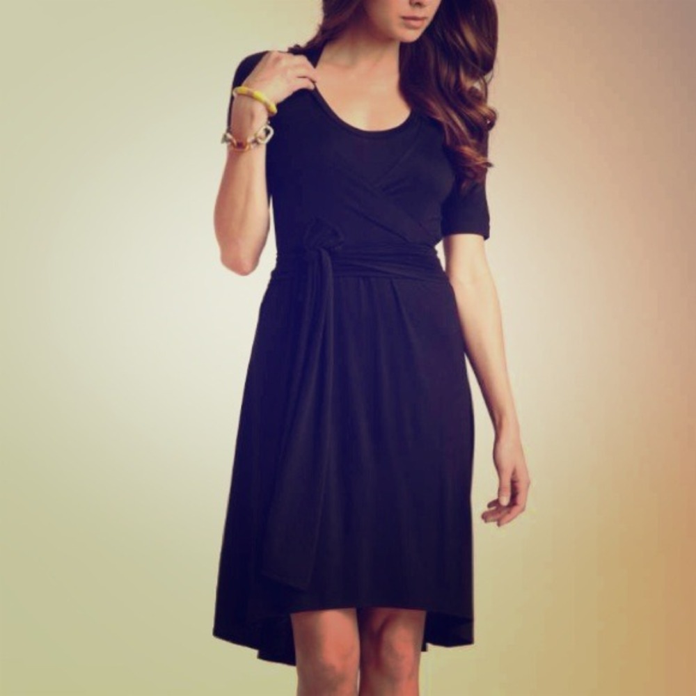 half sleeve wrap mid length dress!!